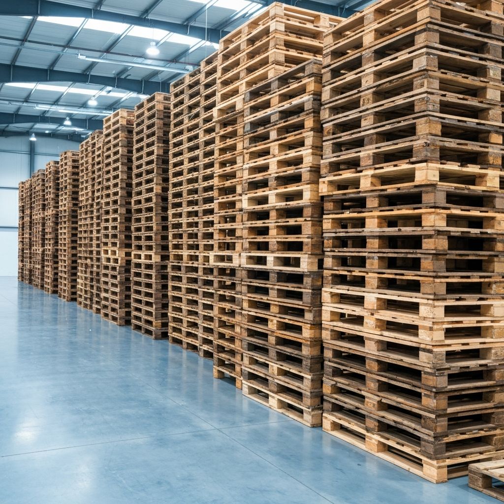 Stacked Wooden Pallets